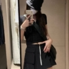 中高腰拉鍊工裝短裙