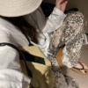 純棉鬆緊腰鬆馳豹紋長褲