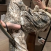 純棉鬆緊腰鬆馳豹紋長褲