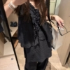 無袖波點花邊吊帶上衣